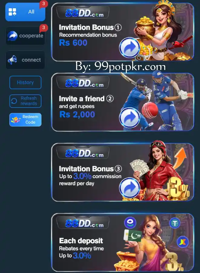 88DD Game Invitational Bonuses and Rewards