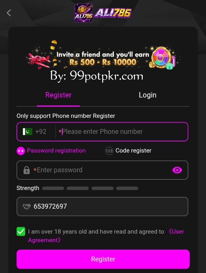 ALI786 Game Login and Registeration